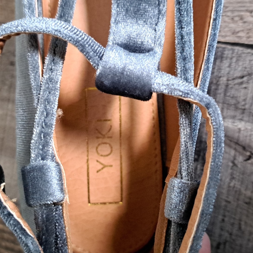 Yoki Shoes Urban Velvet Lace Up Flats Gray - Picture 7 of 11